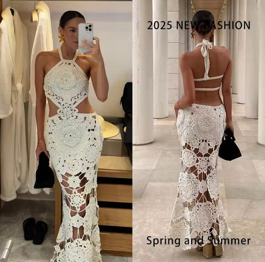Handmade white beach dress
